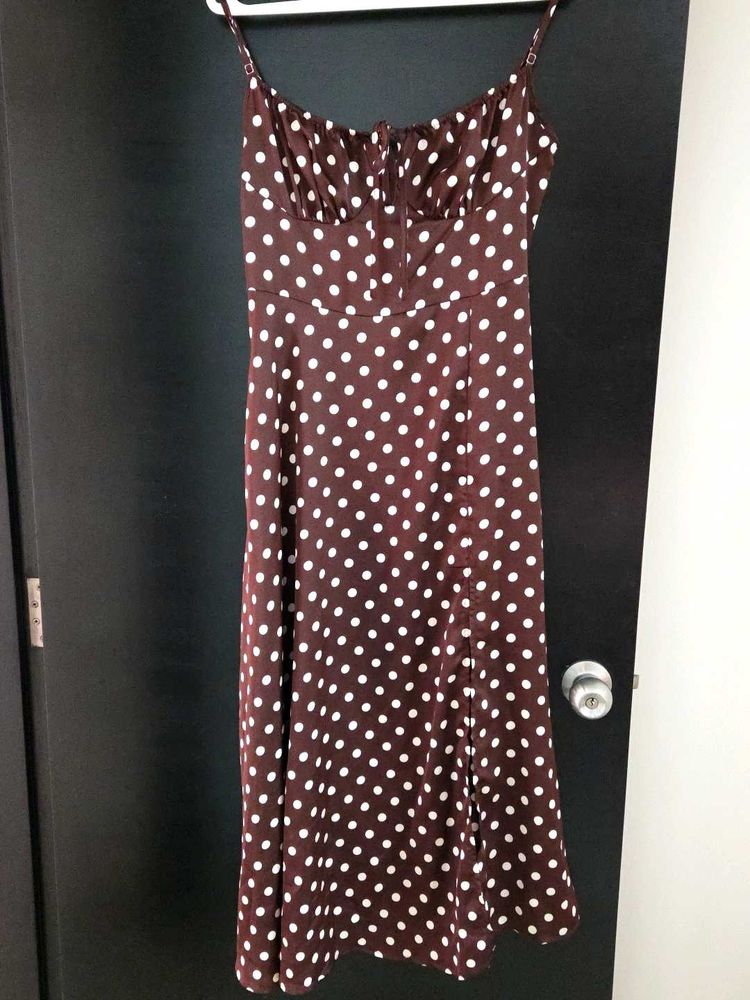 Polka Dot Midi Slip Dress