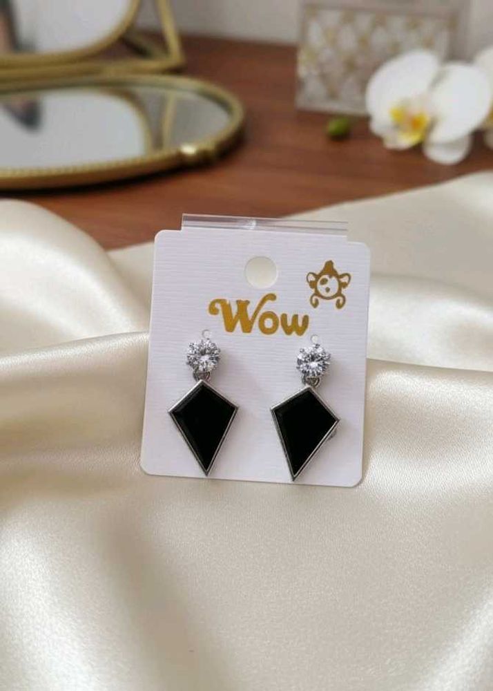 Chic Black Diamond Earrings