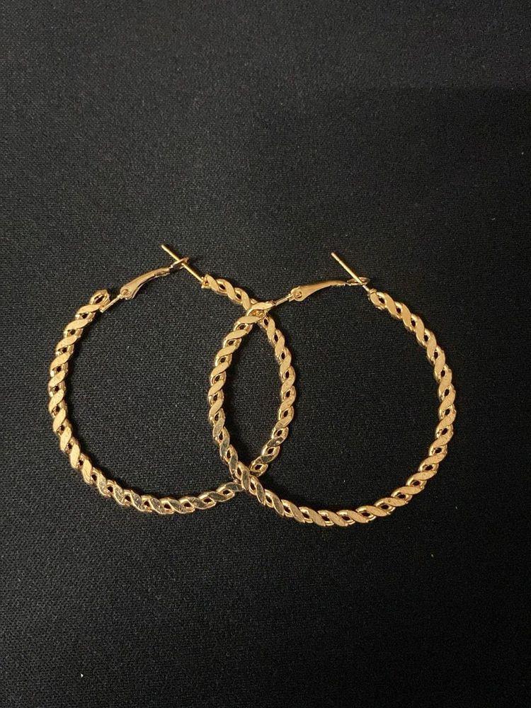 Gold Twisted Hoop Earrings