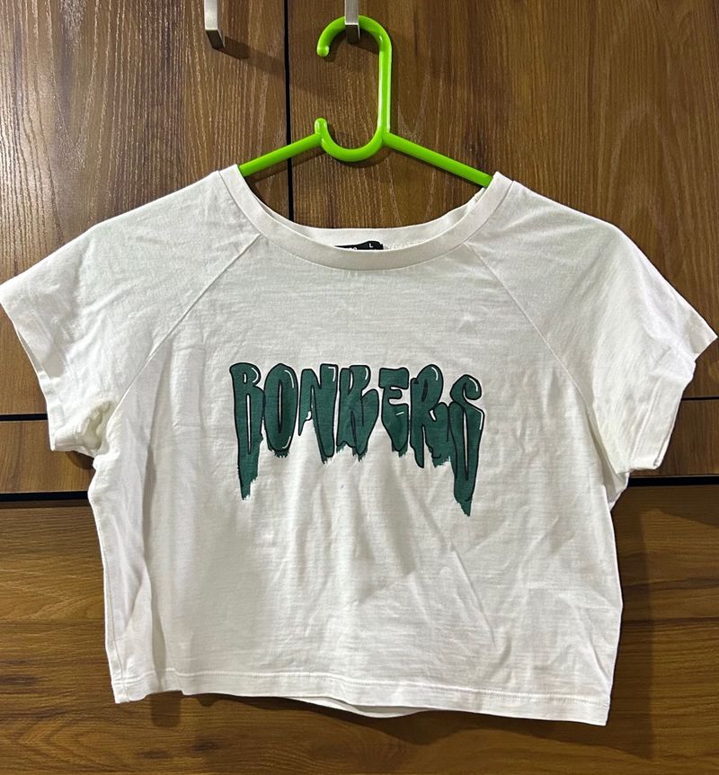 White Bonkers Crop Top