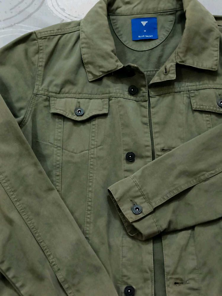 Olive Green Denim Jacket
