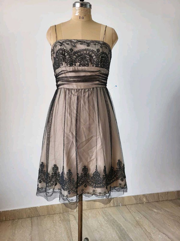Tulle Dress with Lace Detail