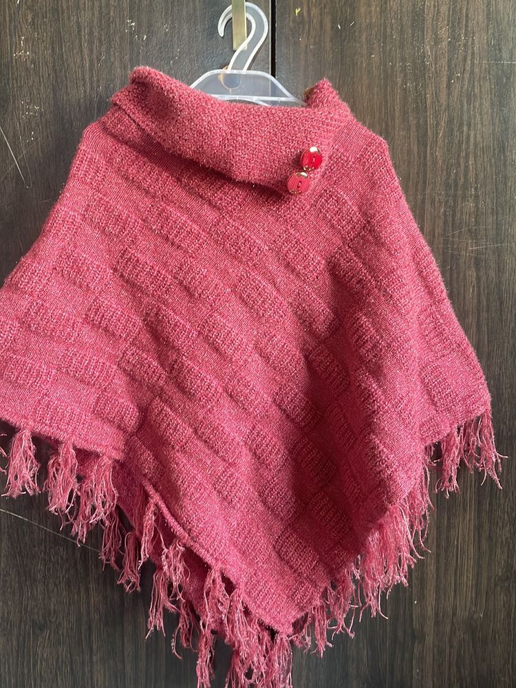 Pounchu Woollen Pink For Girls