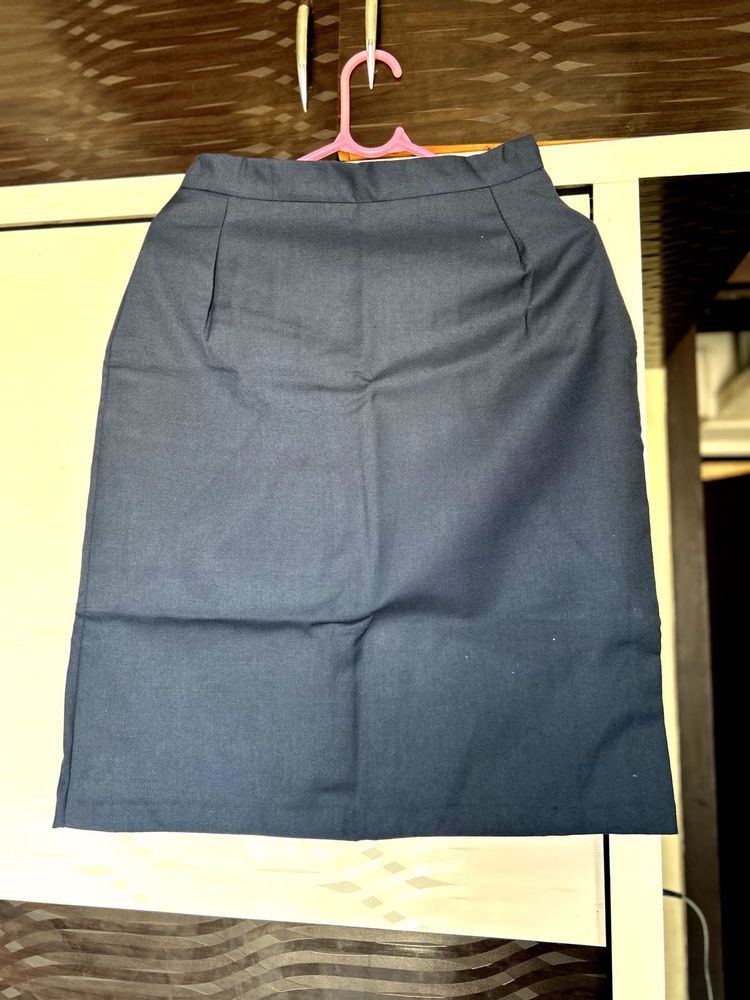 Navy Blue Straight Skirt