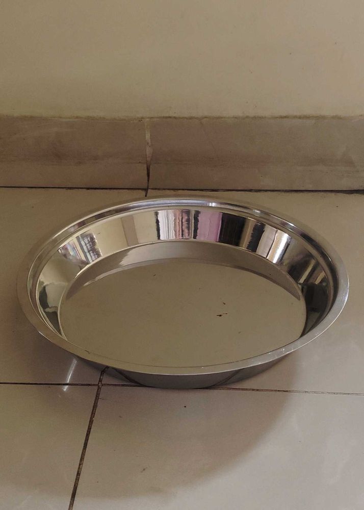 Stainless Steel Thaal Size - 12.5&#34; x 2.5&#34;