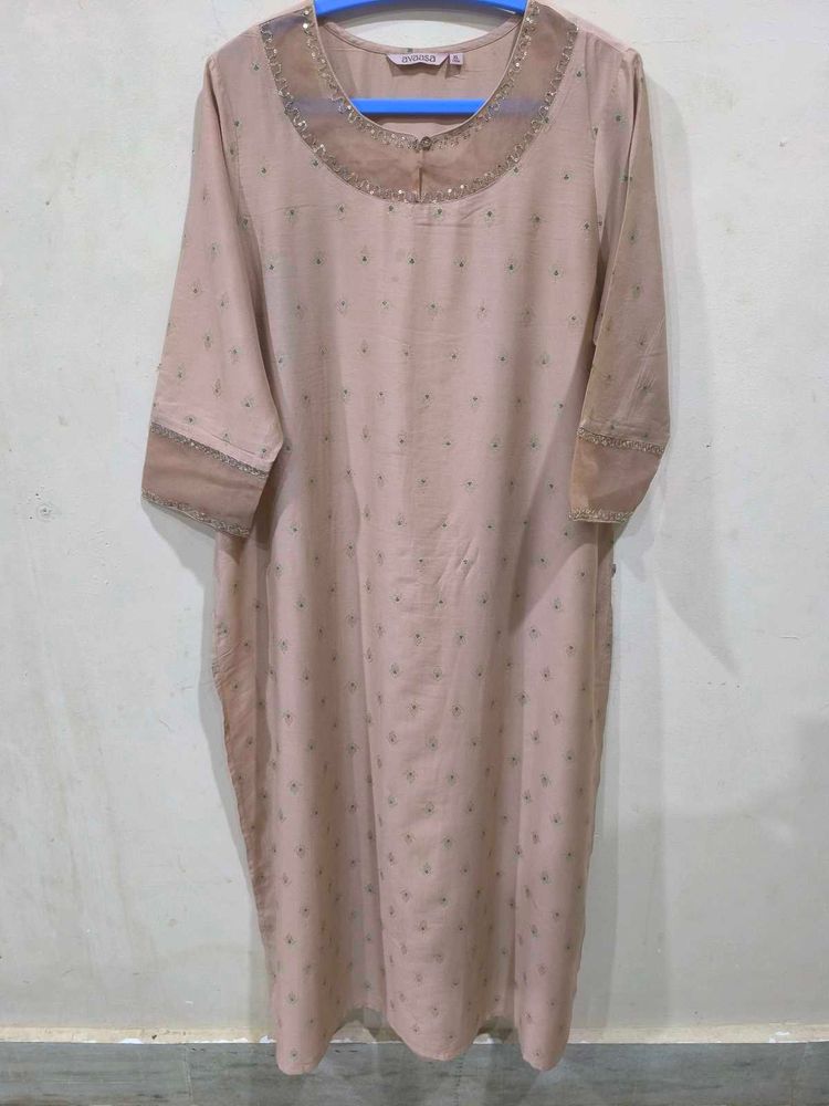 Peach Festive Kurti.