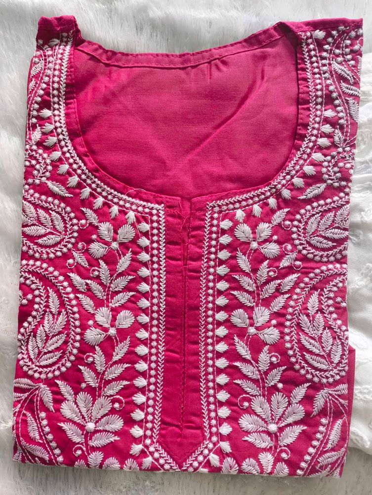 Pure Cotton Chicken Kari Kurta Set