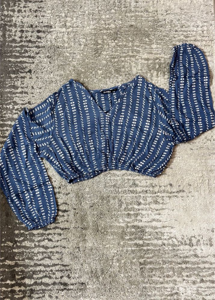 Striped Blue Crop Top