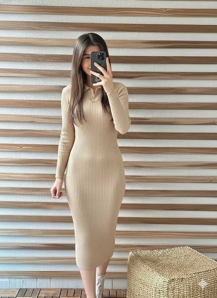 🇬🇧 Imported Ribbed Long Bodycon Dress