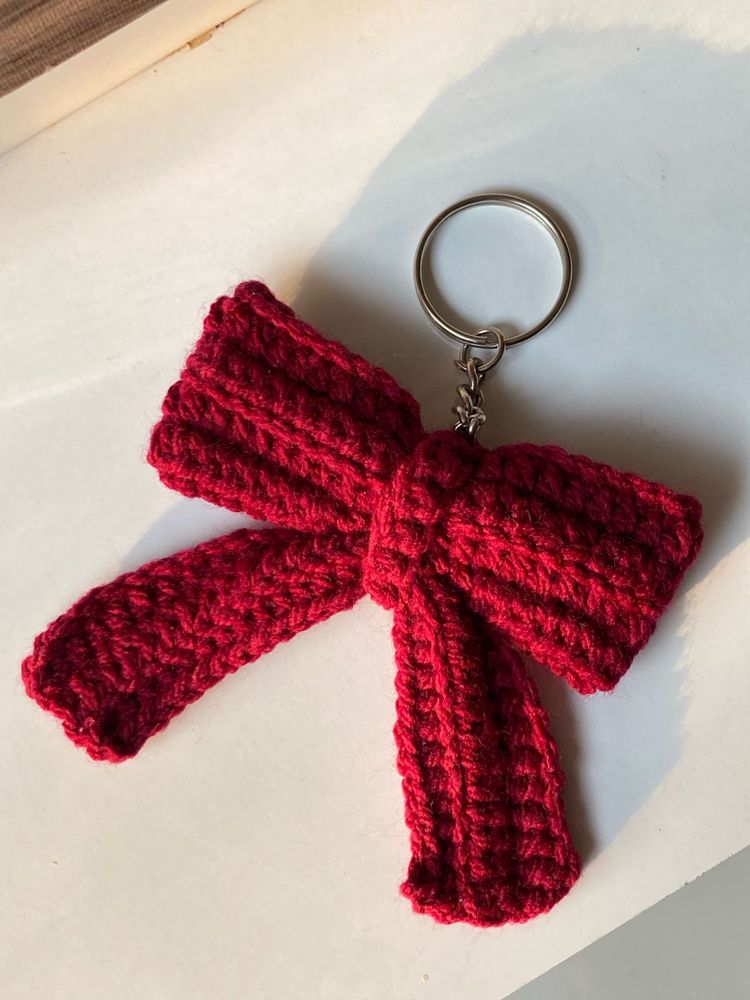 Crochet Bow Keychain