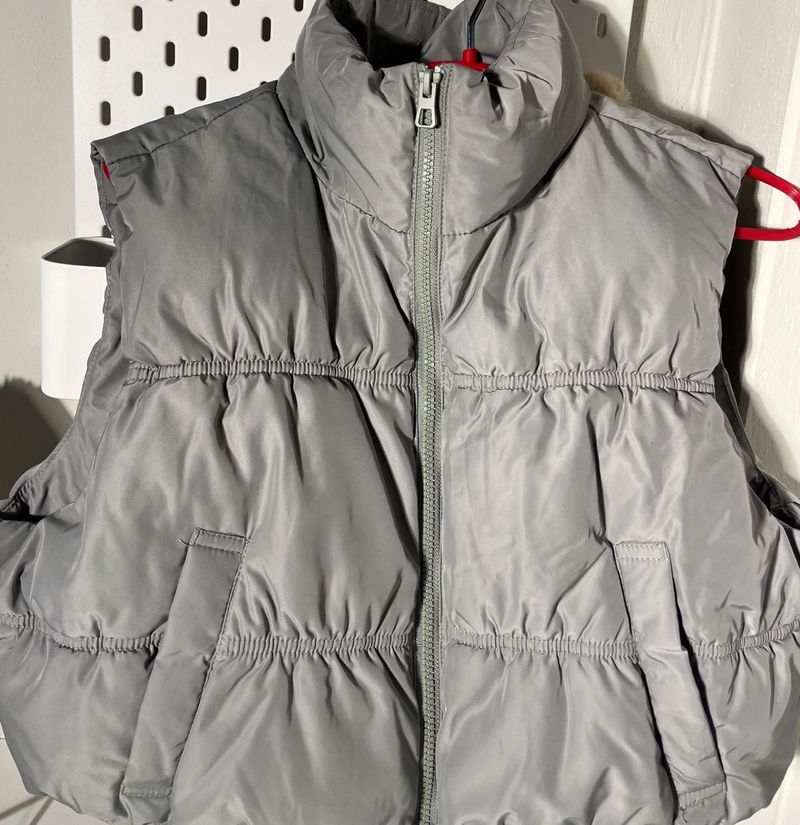 Gray Puffer Vest (greenish grey)