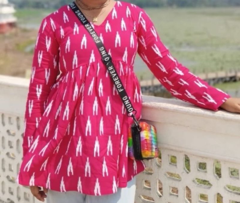 Pink Printed Tunic Top