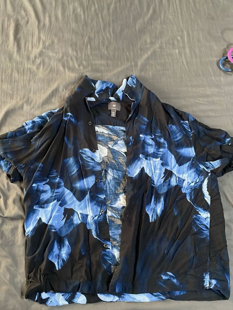 Floral Print Shirt Boxy Fit