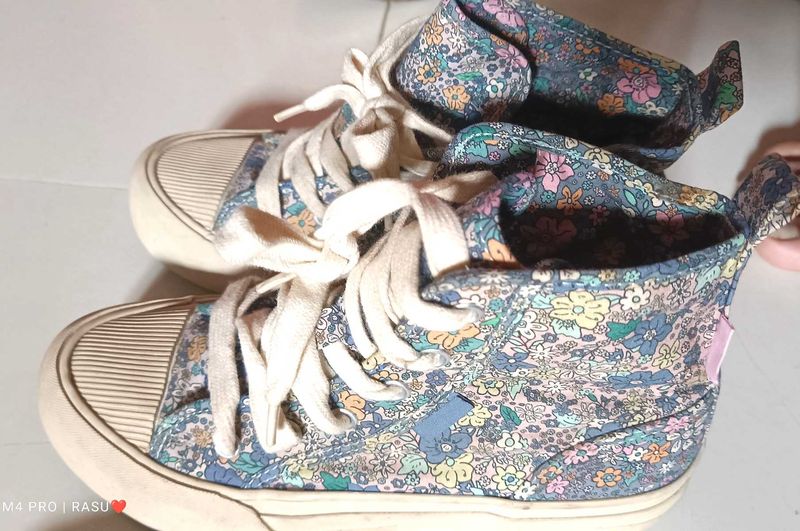 Floral High-Top Sneakers