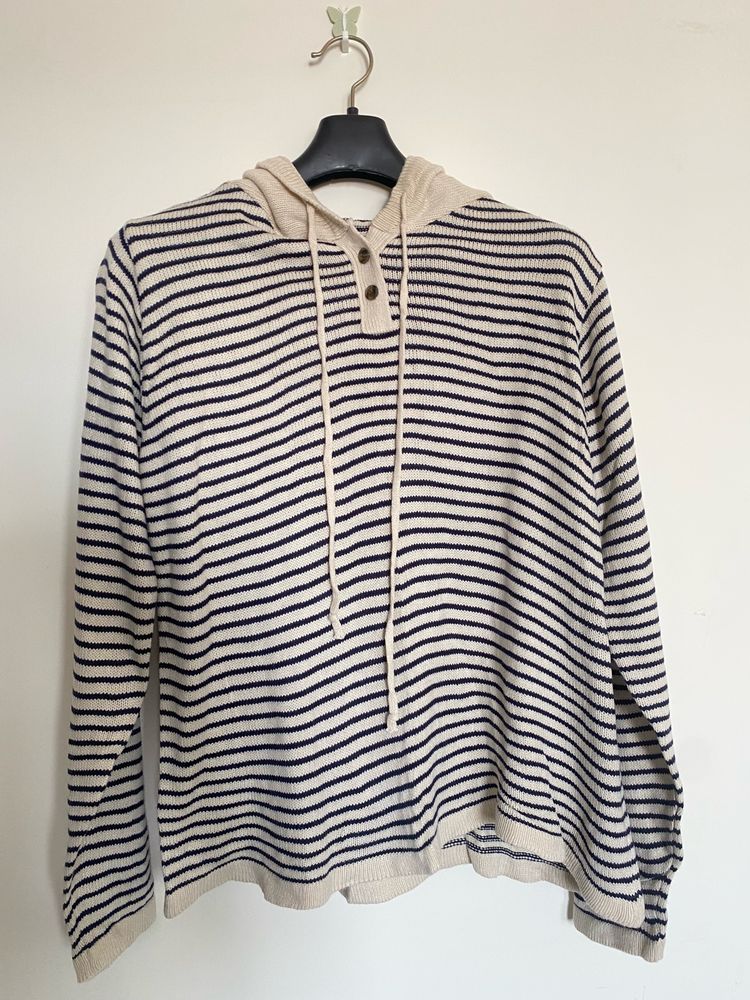 Striped Sweater With Hood