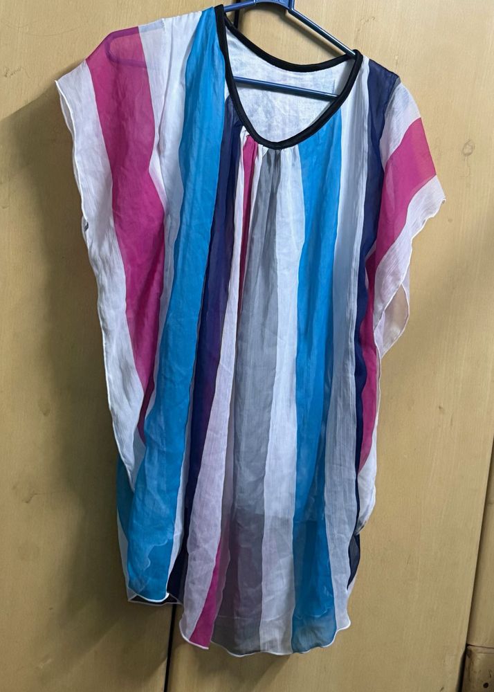 Striped Semi-Sheer Top