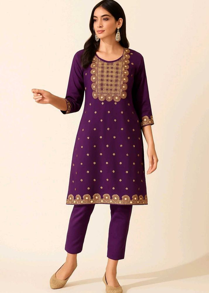 Purple Embroidered Salwar Kameez Suit