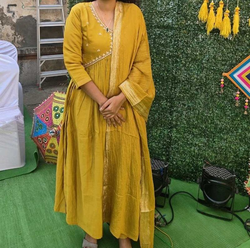 Mustard Yellow Naira Cut Dress