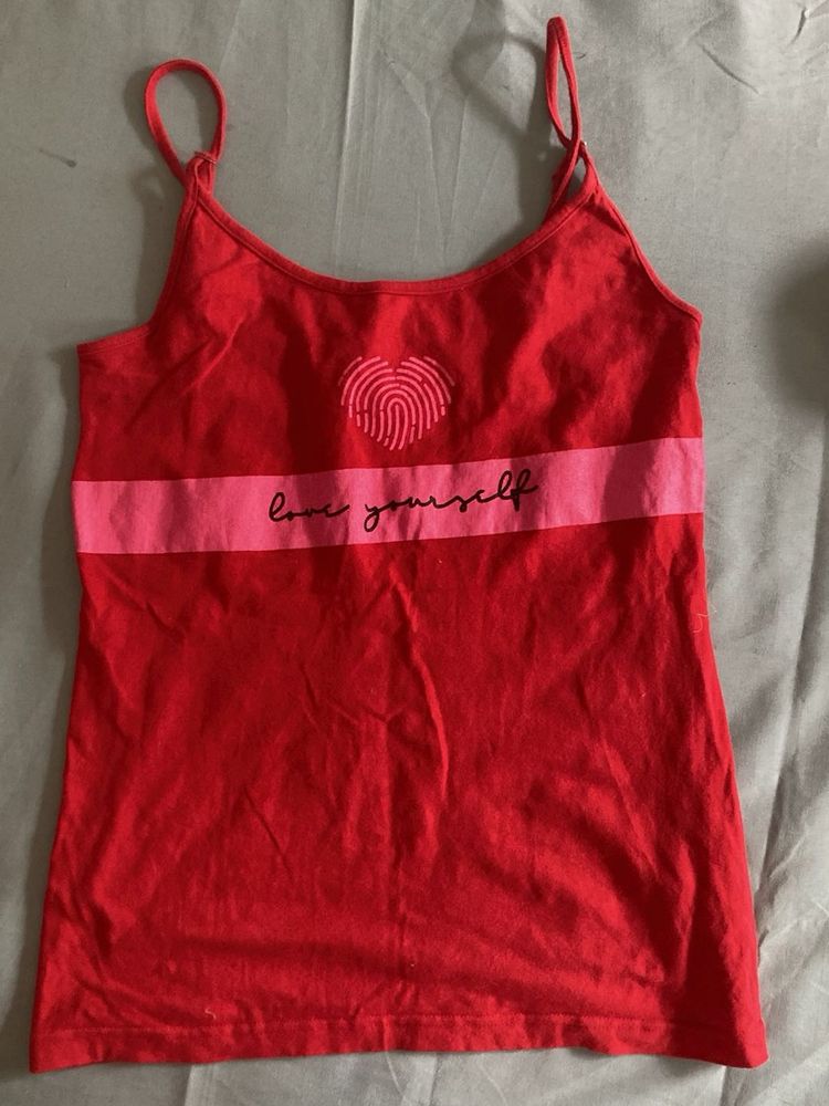 Red &#39;Love Yourself&#39; Tank Top