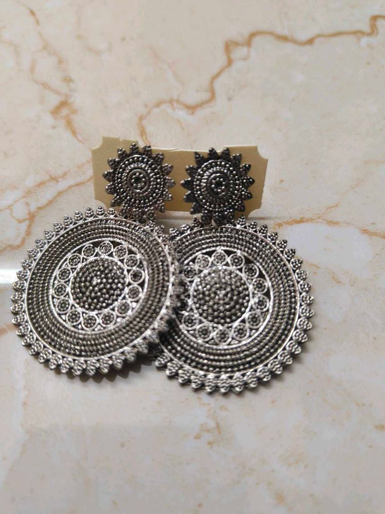 Oxidized Silver Earrings
