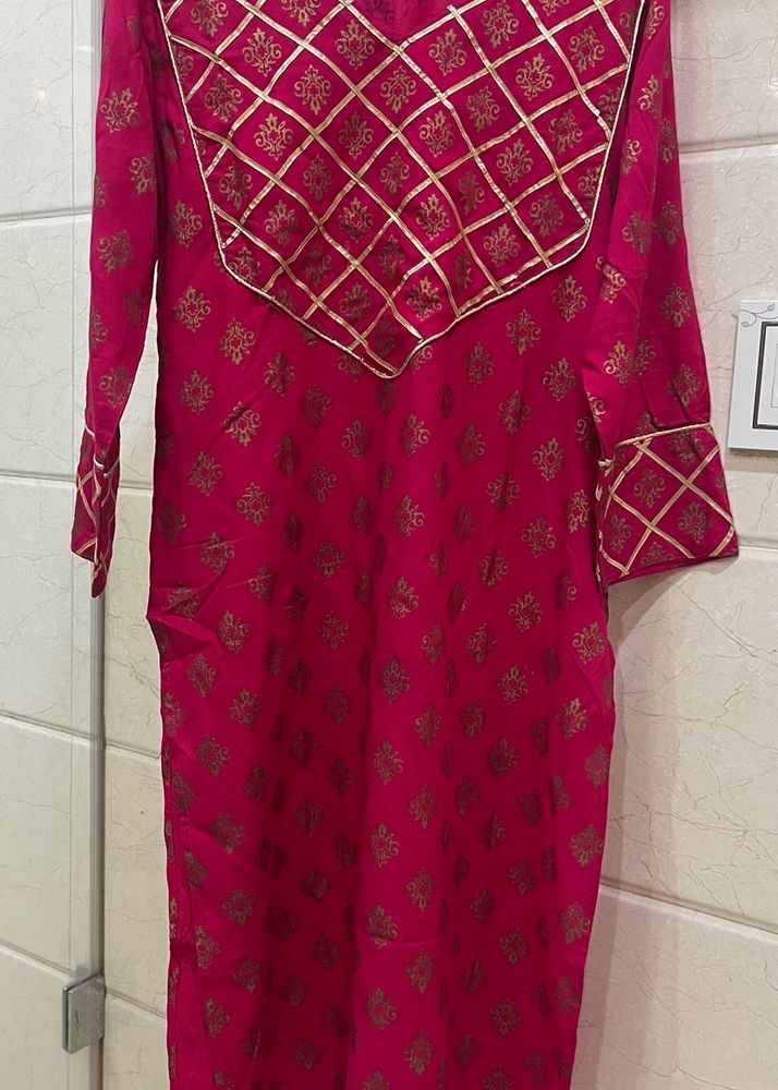 Pink Kurta With Long Skirt