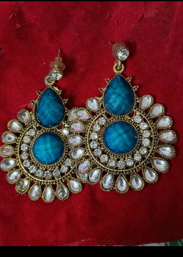Earrings Set Kundan Stone Work