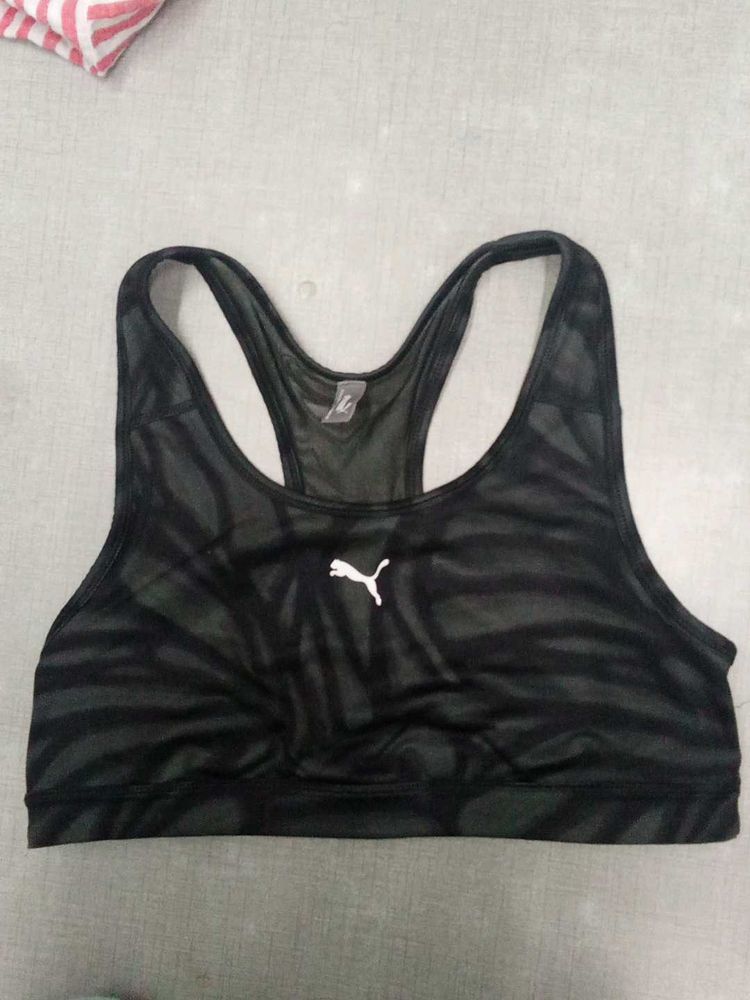 PUMA Women Sports Lightly Padded Bra (Black)