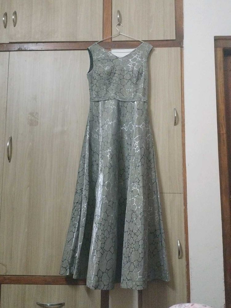 Elegant Silver Evening Dress