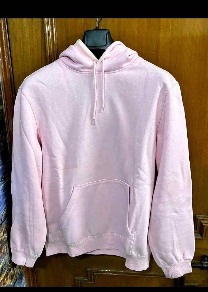 H&amp;M RELAXED FIT BABY PINK HOODIE S