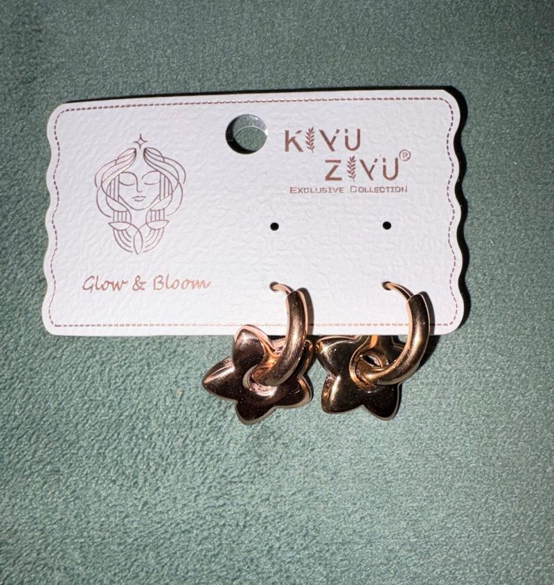 Star Hoop Earrings Small Anti Tarnish