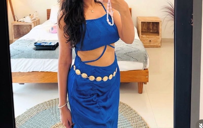 Blue Cutout Mini Dress