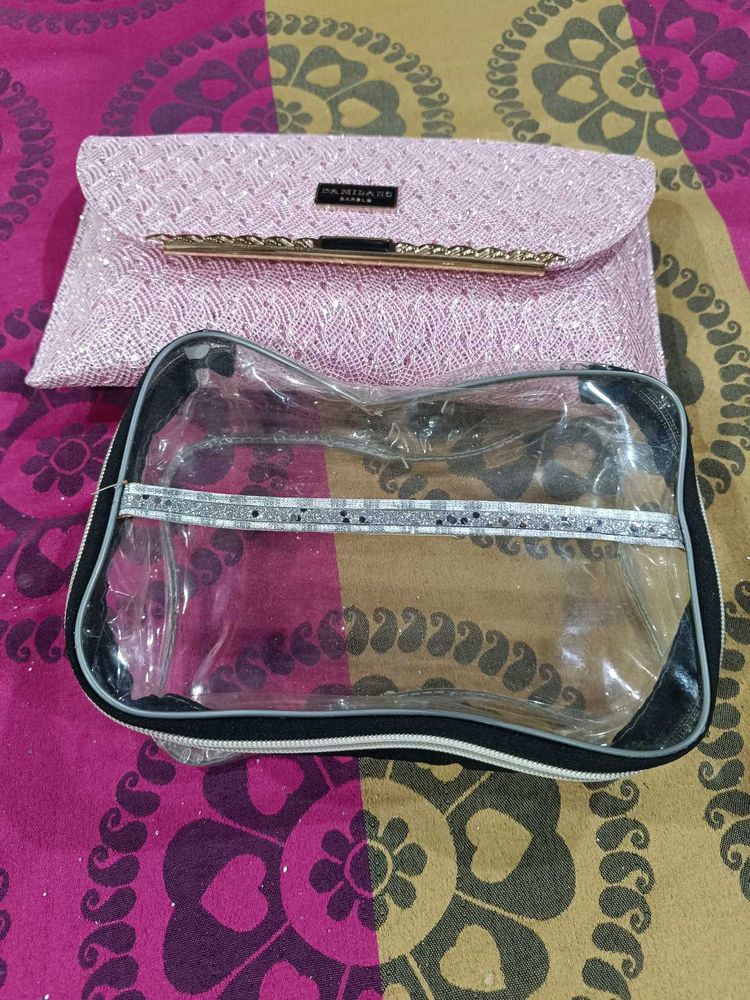 Pink Clutch &amp; Cosmetic Case