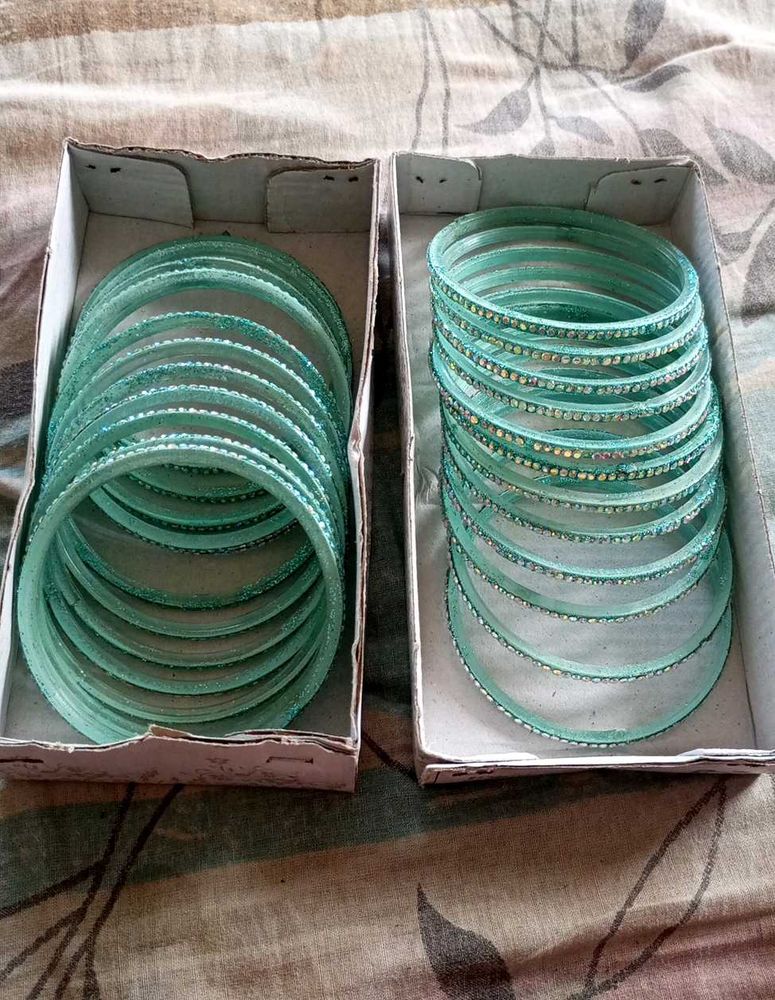 Beautiful😍 Sky Blue Glass Sparkle Bangles 2 Dozen