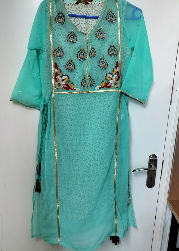 Cyan Colored Kurti