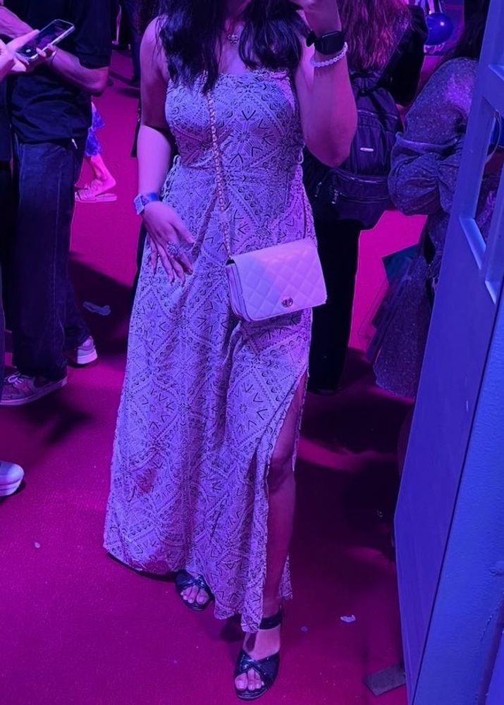 Pattern Dress with Slit