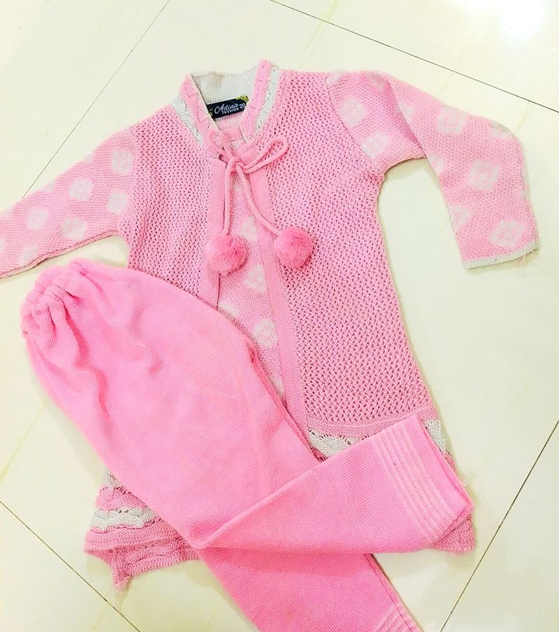 💗2-3yr Girls Shrug Style Sweater With Pant