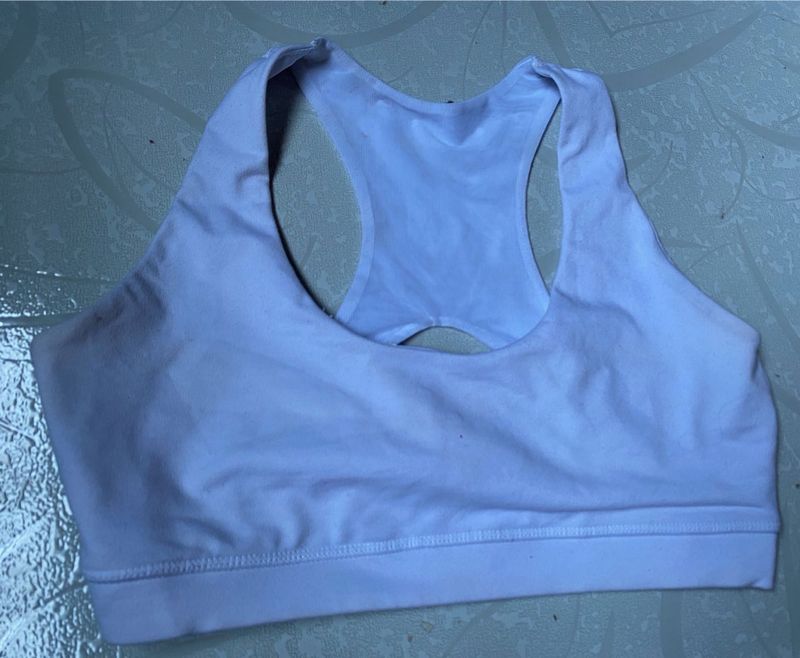 white Racerback Sports Bra – Size L