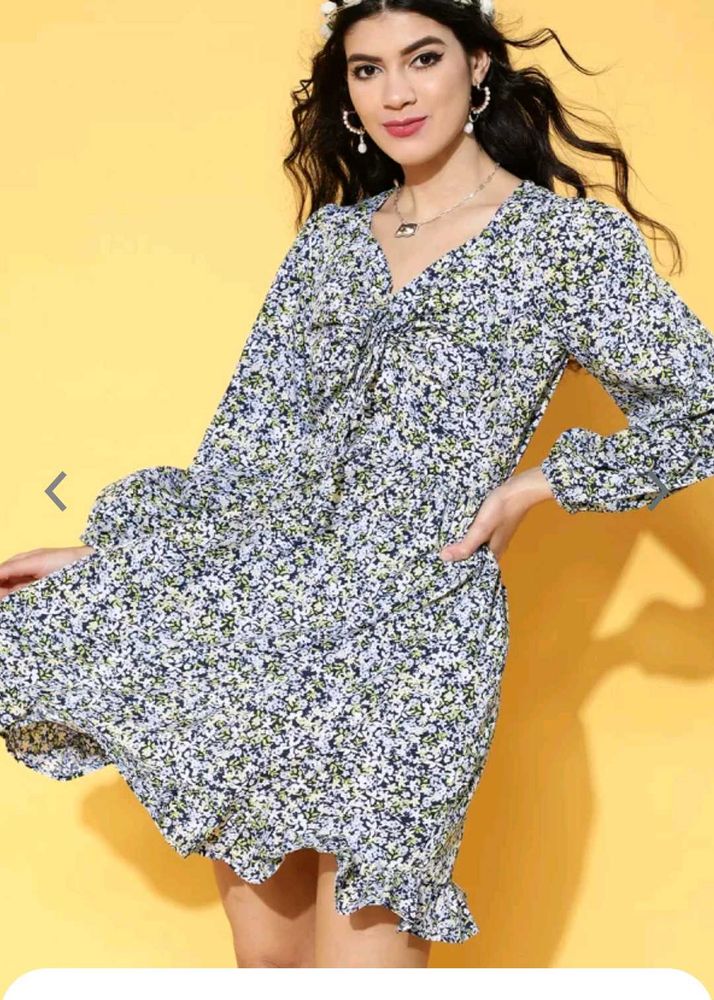 A Blue Ruffled Dress