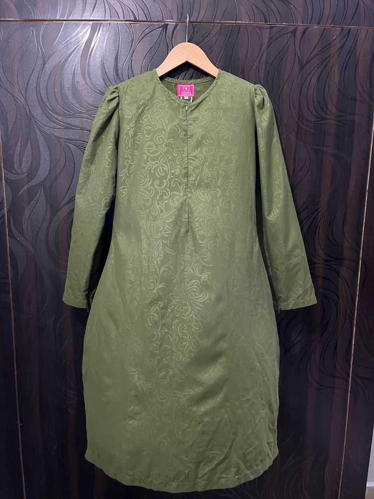 Elegant Olive Green Dress