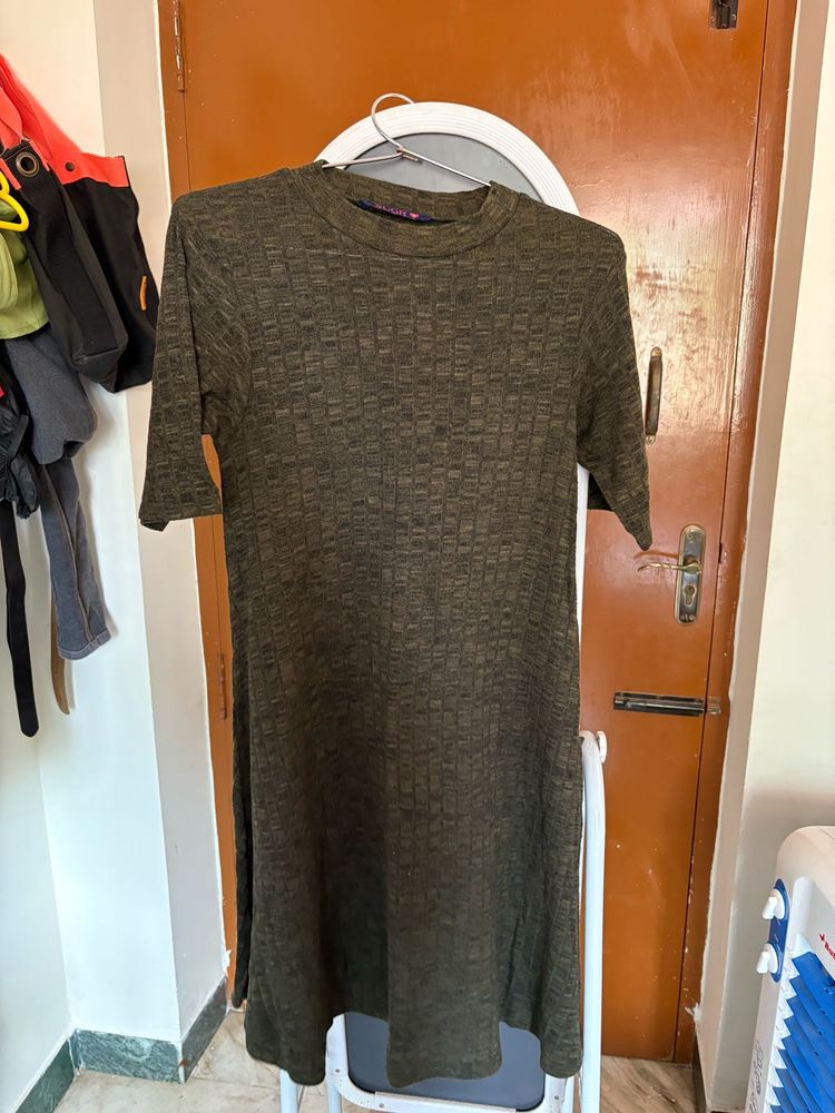 Olive Green Casual Dress
