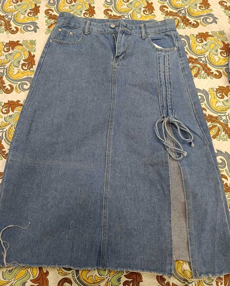 Denim A-Line Skirt korean