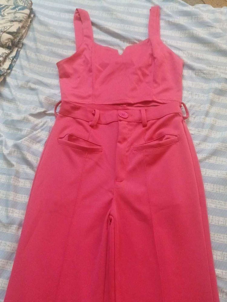 Pink Sleeveless Jumpsuit