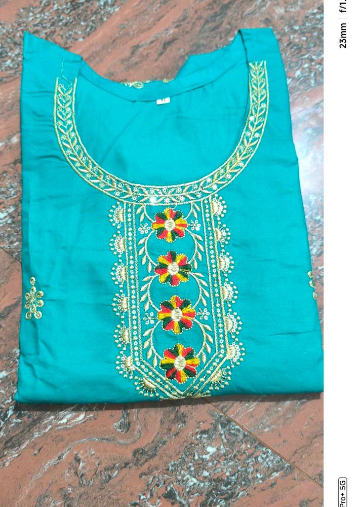 Teal Embroidered Kurti Size Xl