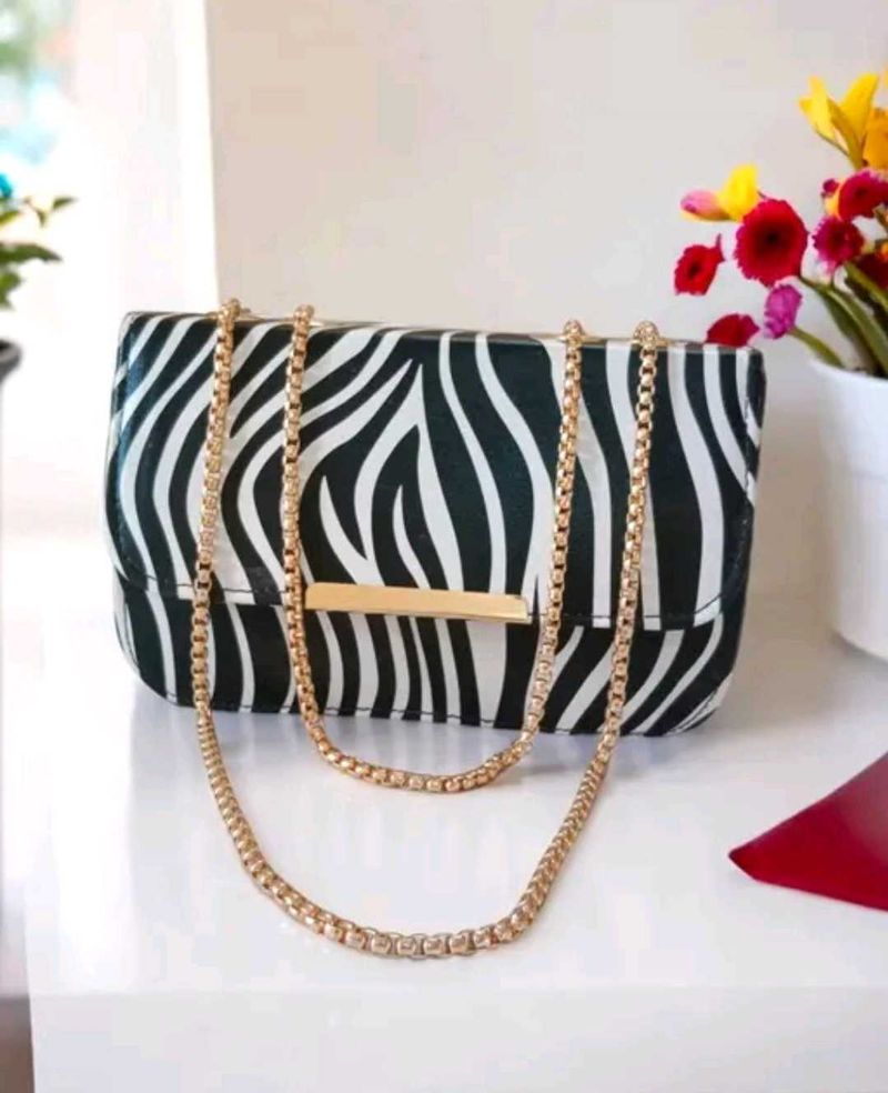Zebra Print Sling Bag