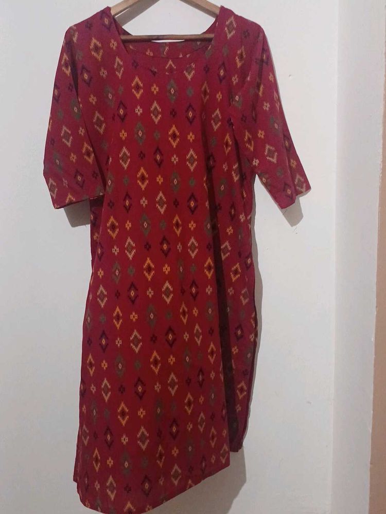 Red Diamond Print Tunic