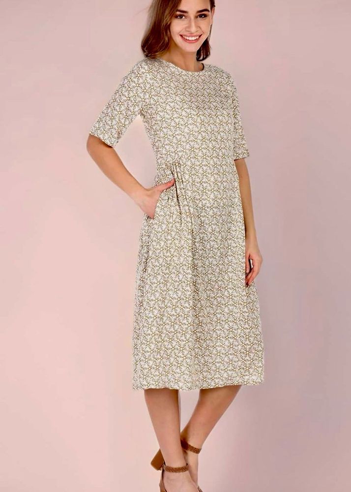 Chic Patterned Midi Dress