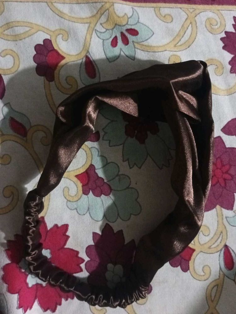 Brown Satin Headband