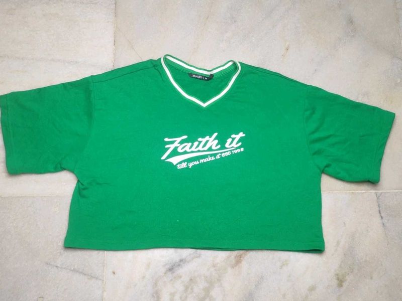 Zudio Faith It Green Tee