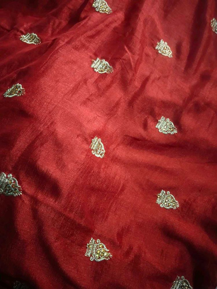 Brand New Beautiful Red Saree With Blouse