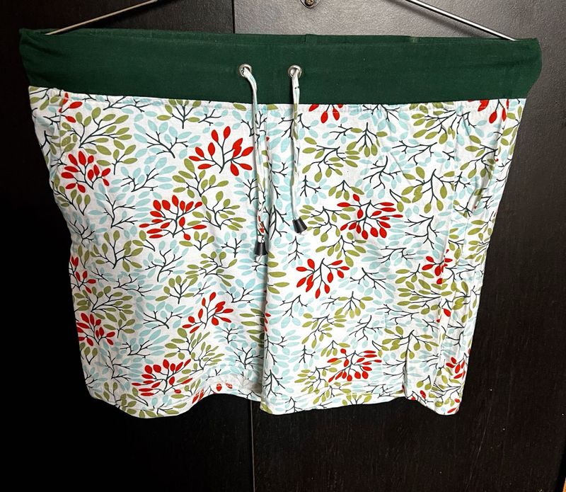 Green Floral Shorts
